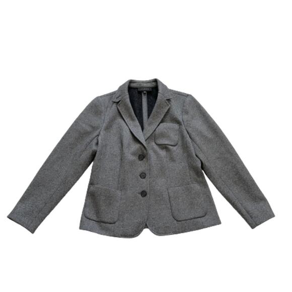 Talbots Blazer Jacket Gray Wool Blend Button Front Pockets Blazer Size 10 - Picture 8 of 12